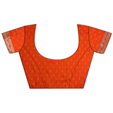 Dista Elora Orange Soft Silk Peacock & Floral Zari Motifs Kanchipuram Saree, view 5