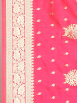 Dista Elora Pink Pure Silk Banarasi Woven Designer Saree For Women, view 4