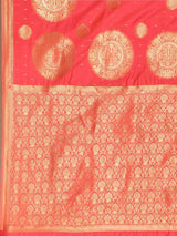 Dista Elora Pink Silk Blend Banarasi Woven Saree For Women, view 6