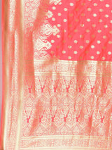 Dista Elora Pink Silk Blend Woven Designer Banarasi Saree For Women, view 4