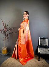 Dista Elora Pink Soft Silk Ikkat Leheriya Weaving Saree, view 2