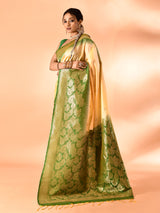 Dista Elora Pure Banarasi Weaving Silk Saree- Light Yellow, view 6