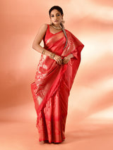 Dista Elora Pure Banarasi Weaving Silk Saree- Peach, view 6