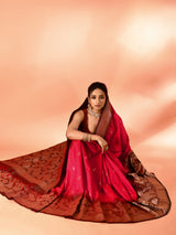 Dista Elora Pure Banarasi Weaving Silk Saree- Pink, view 3