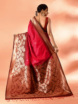 Dista Elora Pure Banarasi Weaving Silk Saree- Pink, view 4