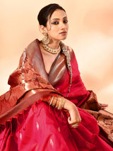 Dista Elora Pure Banarasi Weaving Silk Saree- Pink, view 5