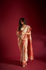 Dista Elora Pure Soft Silk Banarasi Weaving Saree- Multicolor, view 2