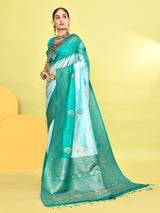 Dista Elora Pure Soft Silk Banarasi Weaving Silk Saree- Sky Blue, view 2