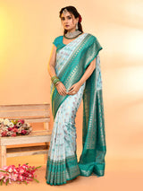 Dista Elora Pure Soft Silk Woven Designed Banarasi Saree- Sky Blue, view 6