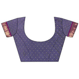 Dista Elora Purple Lichi Silk Peacock Ethnic Motifs Zari Woven Paithani Saree, view 5