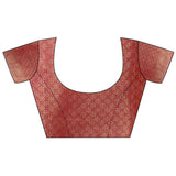 Dista Elora Red Cotton Silk Ikkat Zari Designer Saree for Women, view 5