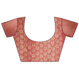 Dista Elora Red Cotton Silk Ikkat Zari Designer Saree for Women, view 6
