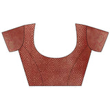 Dista Elora Red Cotton Silk Ikkat Zari Designer Saree for Women, view 3