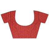 Dista Elora Red Linen Copper Zari Butta Designer Saree for Women, view 5