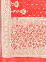 Dista Elora Red Silk Blend Woven Designer Banarasi Saree For Women, view 4