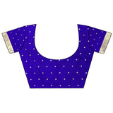 Dista Elora Royal Blue Lichi Silk Floral & Meena Weaving Zari Worked Paithani Saree, view 5