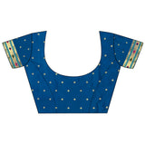 Dista Elora Royal Blue Lichi Silk Peacock & Floral Motifs Zari Weaving Paithani Saree, view 5