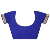 Dista Elora Royal Blue Lichi Silk Peacock & Floral Motis Zari Weaving Paithani Saree, view 5