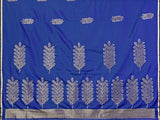 Dista Elora Satin Silk Floral Motifs Zari Weaving Banarasi Saree(Royal Blue, view 6