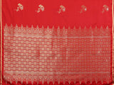 Dista Elora Satin Silk Floral Print Zari Weaving Banarasi Saree(Red, view 3