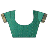 Dista Elora Sea Green Lichi Silk Peacock Ethnic Motifs Zari Woven Paithani Saree, view 5