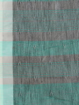 Dista Elora Sea Green Soft Linen Butti Printed Bhagalpuri Office & Workplace Attire Saree, view 5