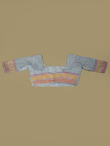 Dista Elora Sky Blue Linen Plain Handloom Everyday Use and Casual Saree, view 6