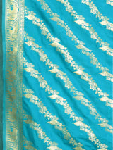 Dista Elora Sky Blue Silk Pure Banarasi Woven Designer Saree For Women, view 6