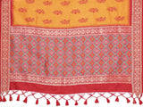 Dista Elora Soft Silk Floral Designed Patola Saree- Orange, view 3