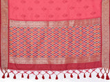 Dista Elora Soft Silk Woven Designed Patola Saree- Carrot Red, view 5