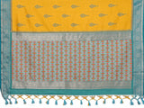 Dista Elora Soft Silk Woven Designed Patola Saree- Yellow, view 4