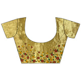 Dista Elora Yellow Lichi Silk Parrot & Floral Woven Design Zari Weaving Paithani Saree, view 3