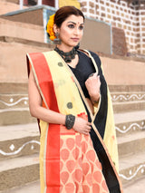 Dista Elora Yellow Soft Cotton Butti Weaving Handloom Casual Saree, view 4