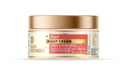 Dista Khadi Organique Glow Booster Anti-Aging Night Cream with Rose & Aloe Vera