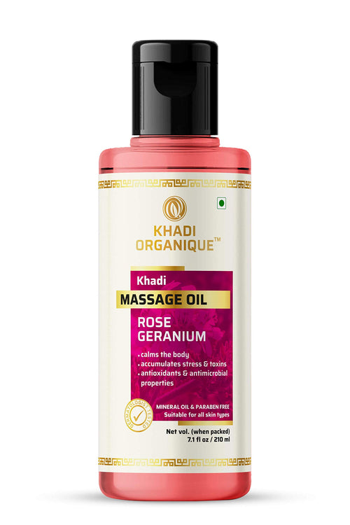 Dista Khadi Organique Herbal Rose Geranium Massage Oil