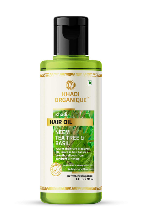 Dista Khadi Organique Neem Tea Tree & Basil Natural Hair Oil