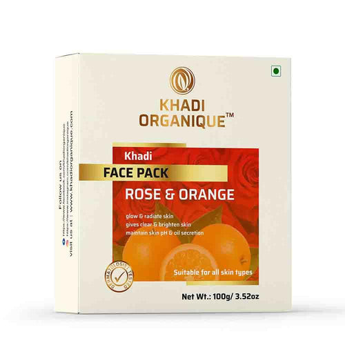 Dista Khadi Organique Rose & Orange Face Pack for Glowing Skin