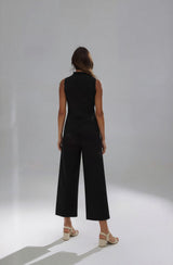 Dista Myshka Women Black Linen Smart Casual Co-ord Set, view 3