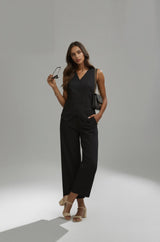 Dista Myshka Women Black Linen Smart Casual Co-ord Set, view 4