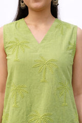 Dista Myshka Women Green Pure Cotton Smart Casual Relaxed Co-ord Set, view 2