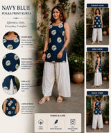 Dista Myshka Women Greenish Blue & White Printed Sleeveless Kurta with Relaxed Salwar, view 5