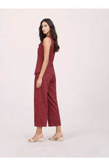 Dista Myshka Women Mauve Linen Smart Casual Co-ord Set, view 2