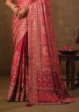 Dista Rani Natural Crepe Traditional Wear Saree with Blouse- Nimaya-Rajwadi, view 3