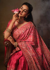 Dista Rani Natural Crepe Traditional Wear Saree with Blouse- Nimaya-Rajwadi, view 4