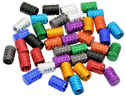 Domain Cycling 40pcs Schrader Tire Valve Caps, Knurled Style