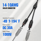 ECO-WORTHY 12AWG 1 Pair Solar MC4 Y Parallel Branch Connectors MFF&FMM Pair, view 5