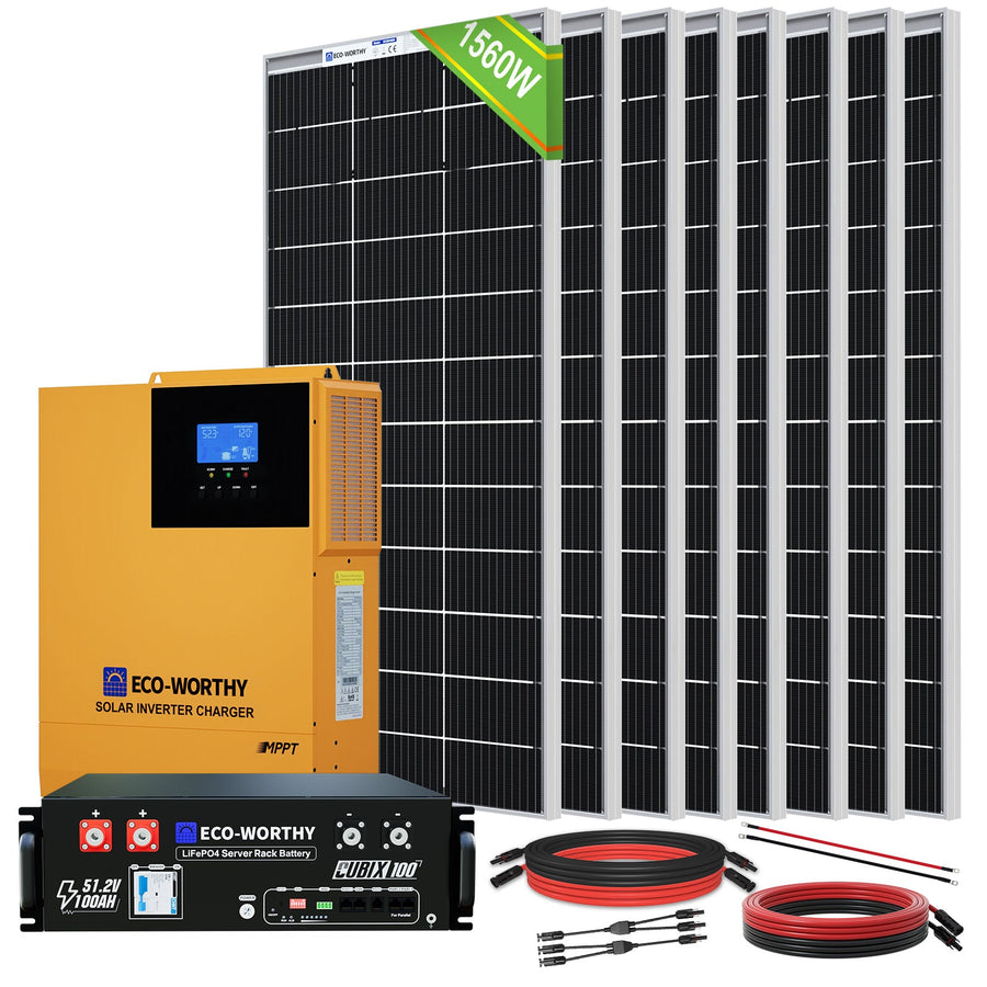ECO-WORTHY 1560W 48V (8x195W) Complete Off Grid Solar Kit