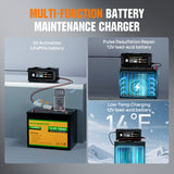 ECO-WORTHY 20A 12V/24V Smart Battery Charger with LCD Display for Most Batteries, view 5
