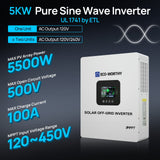 ECO-WORTHY 5000W Solar Off-grid AIO Inverter, 48Vdc to 120Vac, 5500W@500V PV Input, UL1741, view 2
