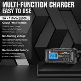 ECO-WORTHY 5A & 10A 12V Smart Battery Charger with LCD Display for Lithium (LiFePO4) Batteries, view 2